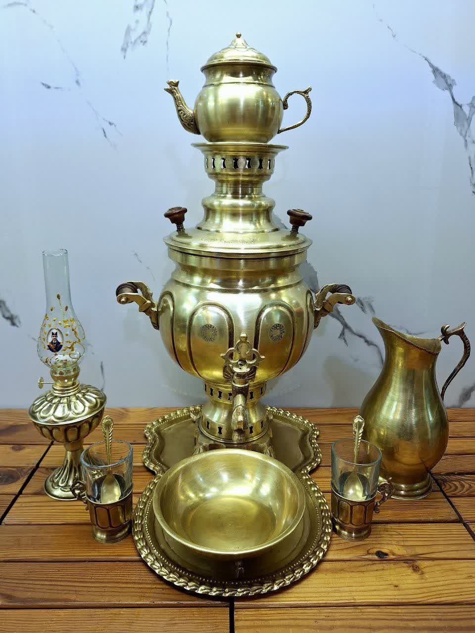 سماور دکوری برنجی کد ۲