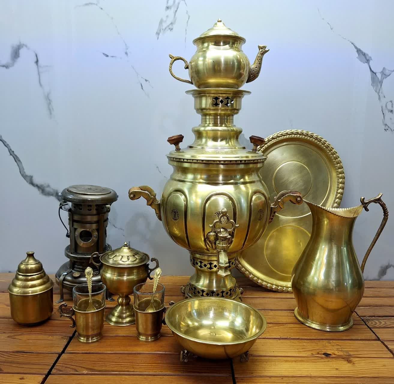 سماور دکوری برنجی کد ۵