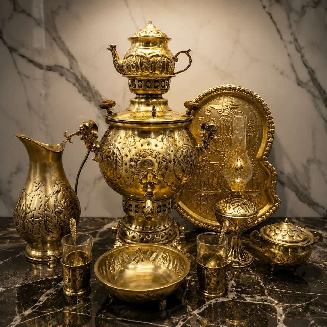 سماور دکوری برنجی کد ۷